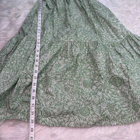 Amanda Uprichard Revolve Puff Sleeve Floral Green Sicily Midi Dress Size XS - Picture 2 of 16